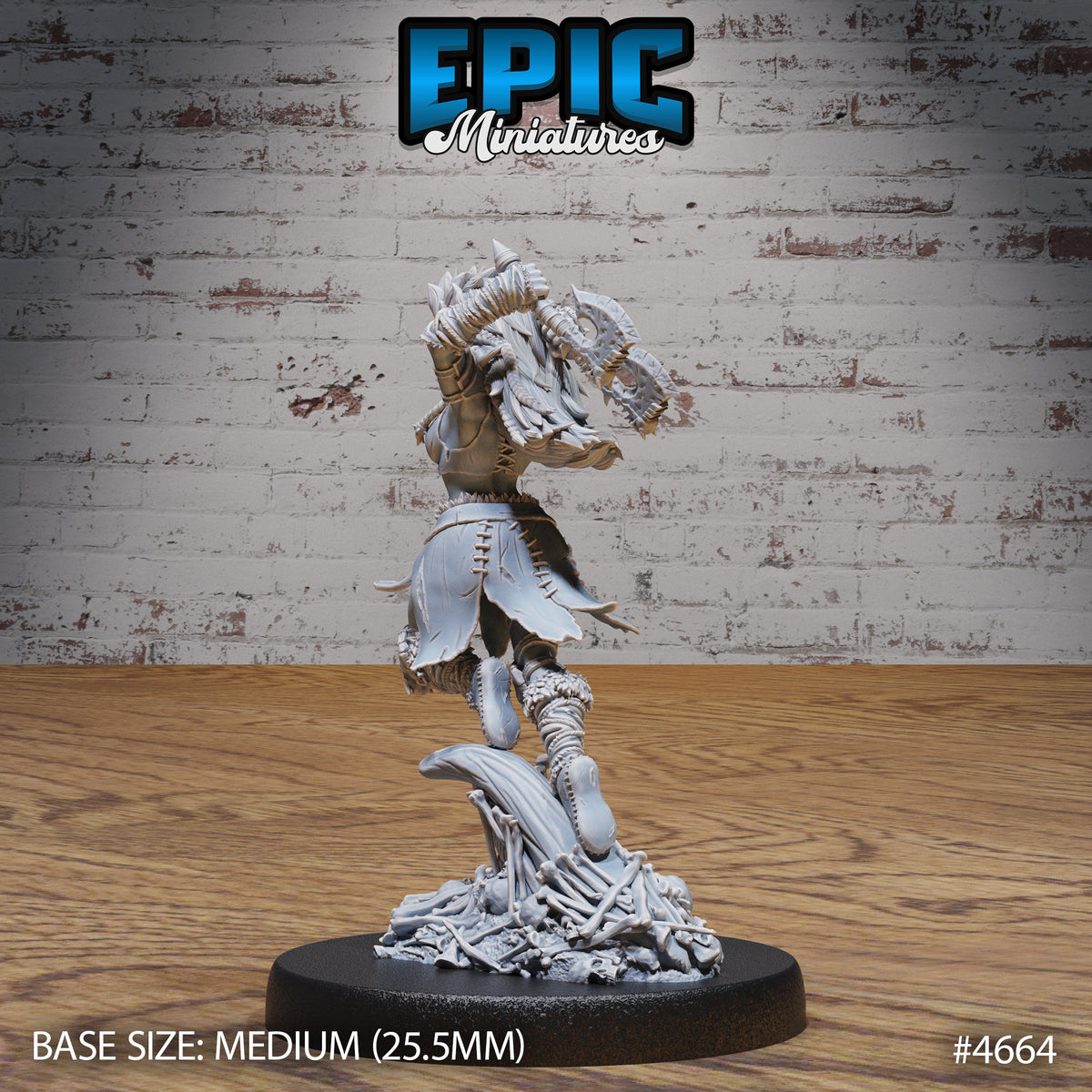 Orc Lady Adventurer Option #4664 back DND miniature Beast Hunt 16k resin