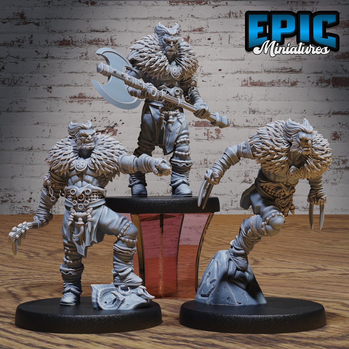 Beast Master Set of 3 DND miniatures group photo Beast Hunt