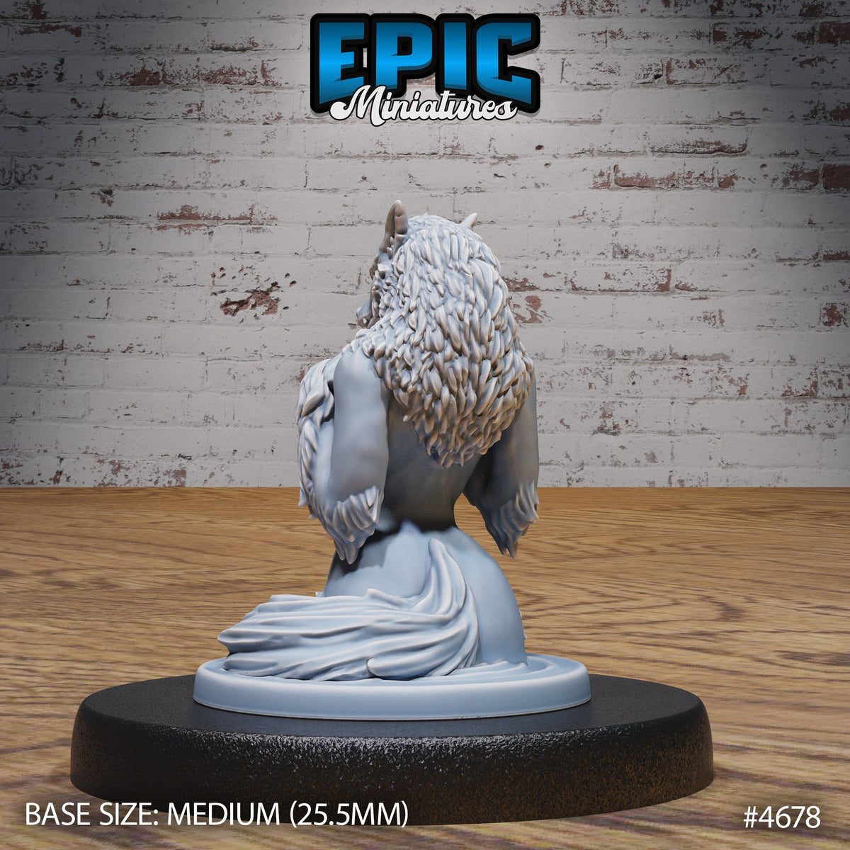 Werewolf Female Option #4676 front DND miniature Beast Hunt 16k resin