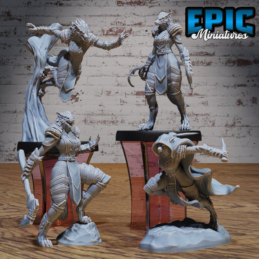 Werewolf Armored Female Set of 4 DND miniatures group photo Beast Hunt
