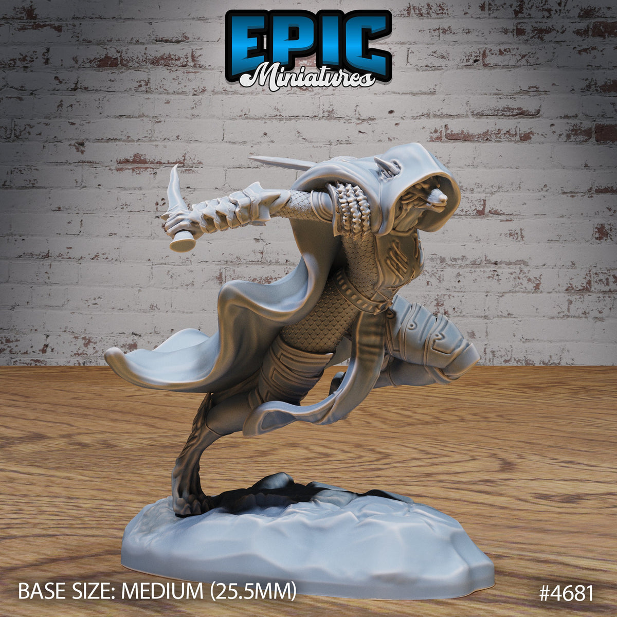 Werewolf Armored Female Option #4681 front DND miniature Beast Hunt 16k resin
