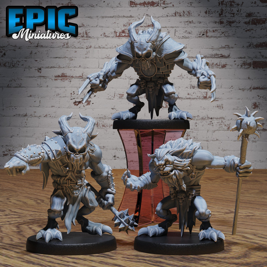 Skull Bear Set of 3 DND miniatures group photo Beast Hunt