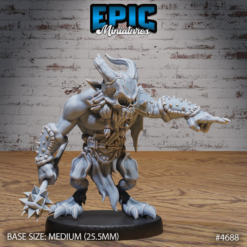 Skull Bear Option #4686 front DND miniature Beast Hunt 16k resin