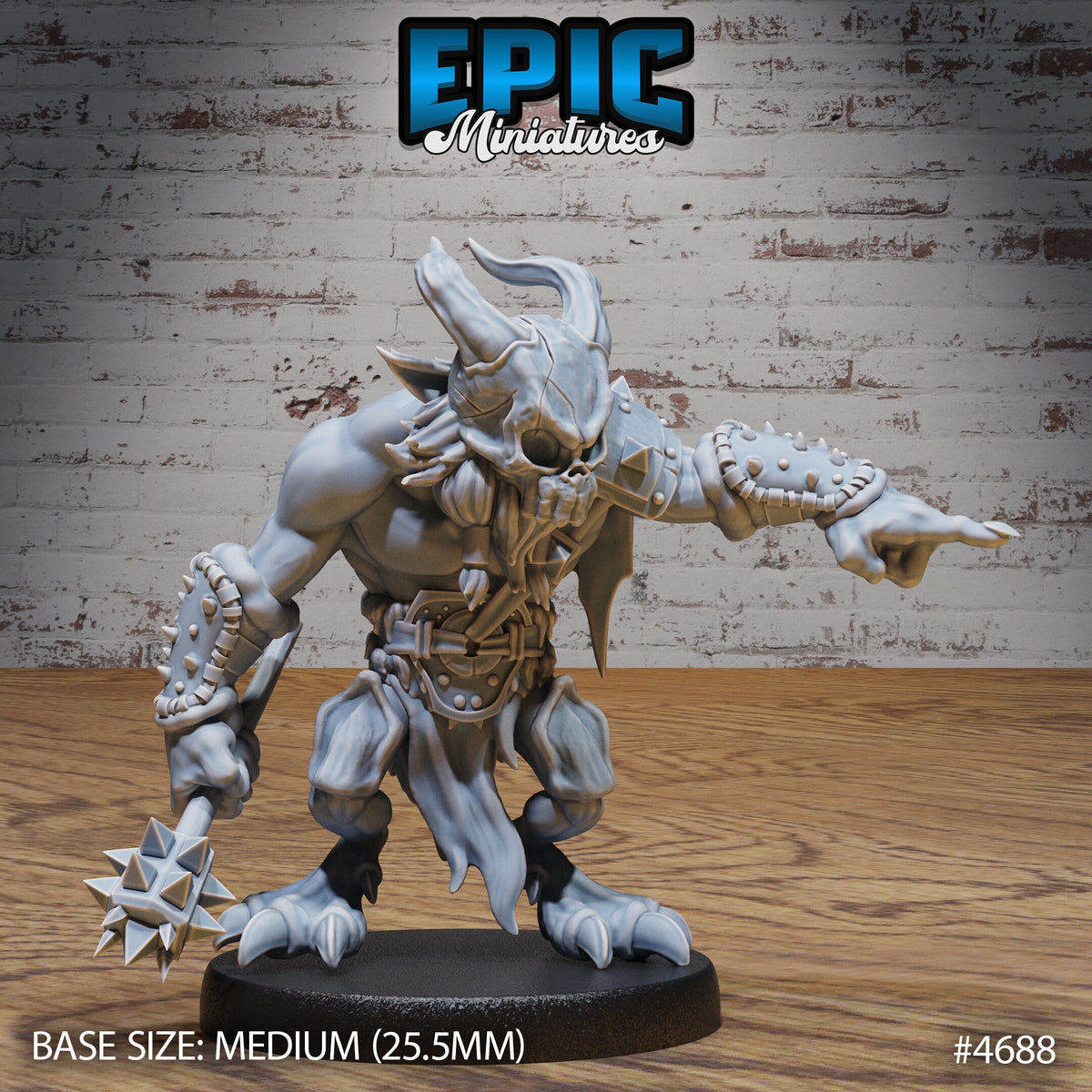 Skull Bear Option #4686 front DND miniature Beast Hunt 16k resin