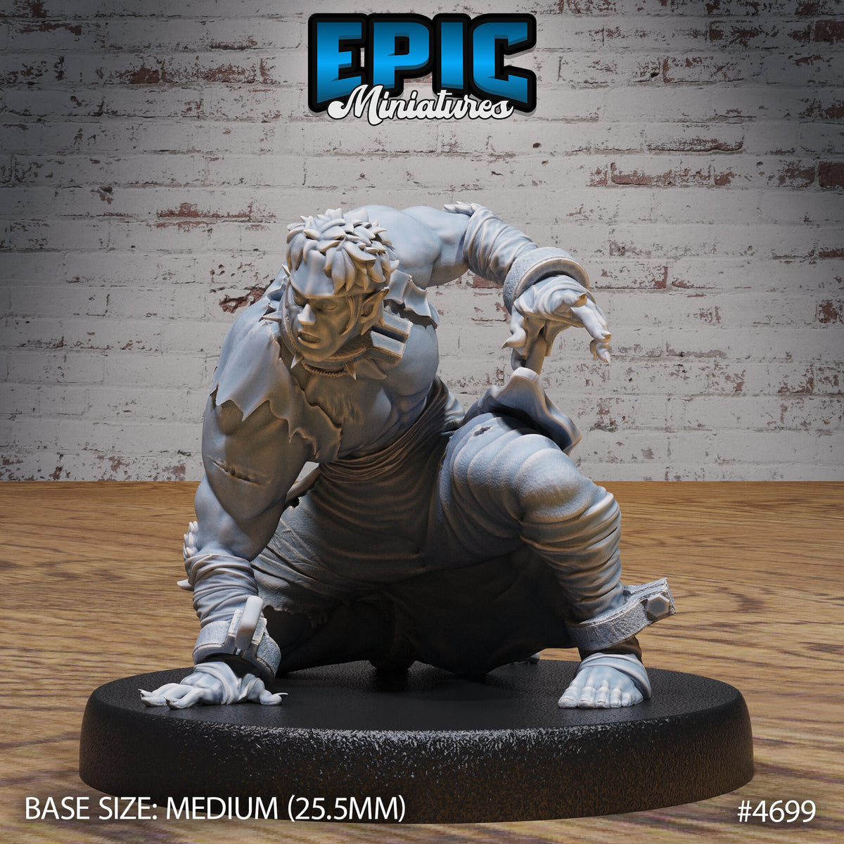 Savage Escapee Option #4699 front DND miniature Beast Hunt 16k resin