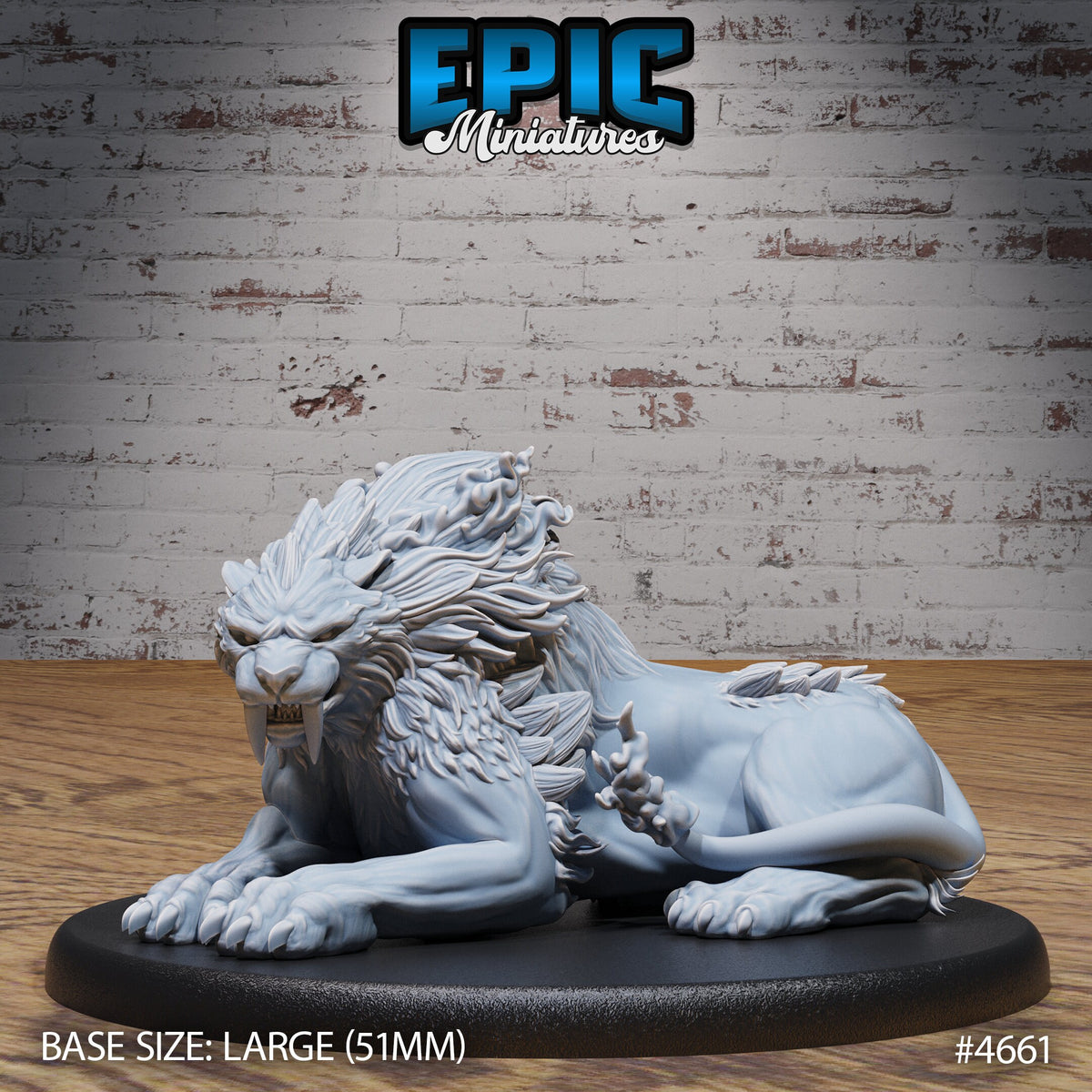 Sabertooth Beast Option #4660 front DND miniature Beast Hunt 16k resin