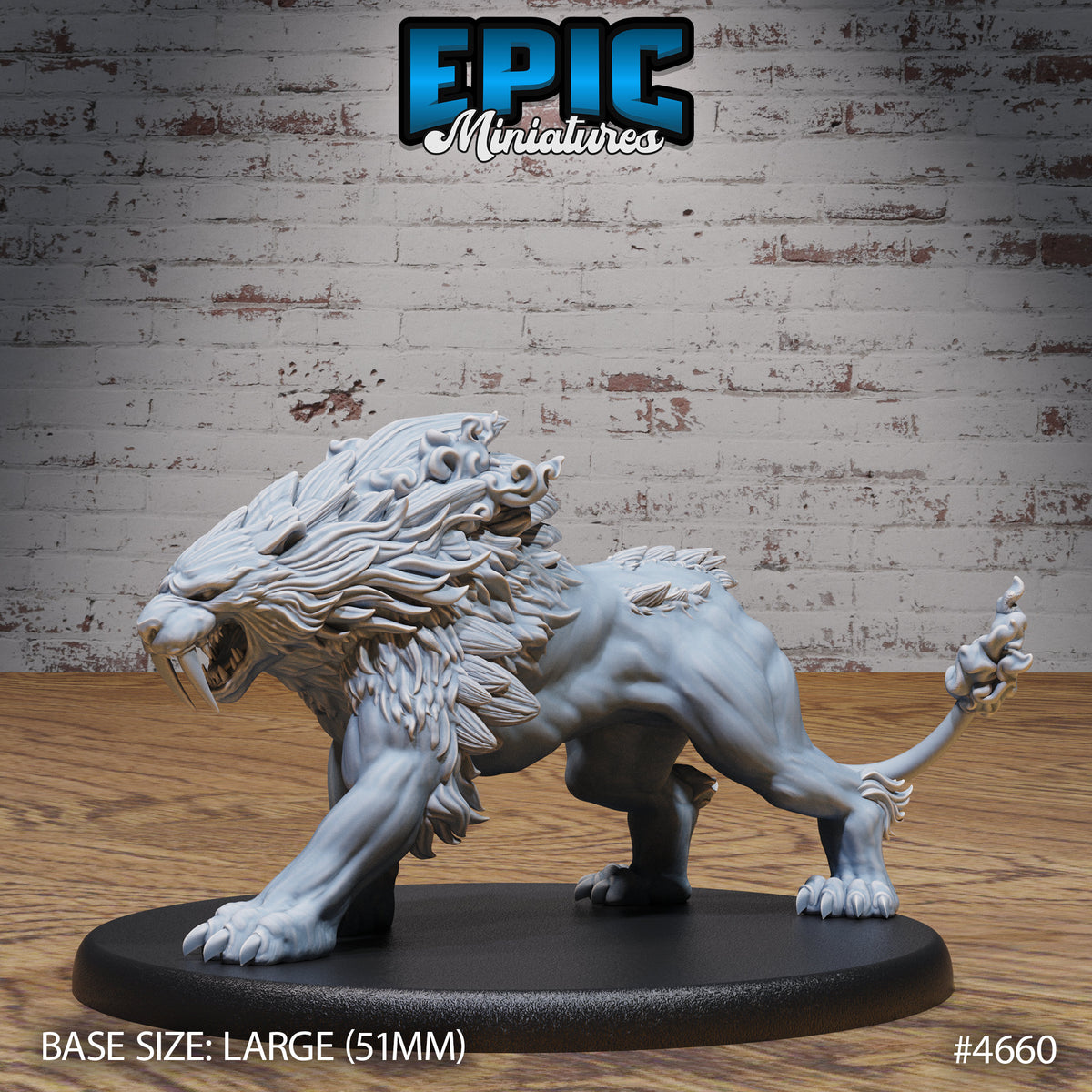 Sabertooth Beast Option #4661 front DND miniature Beast Hunt 16k resin