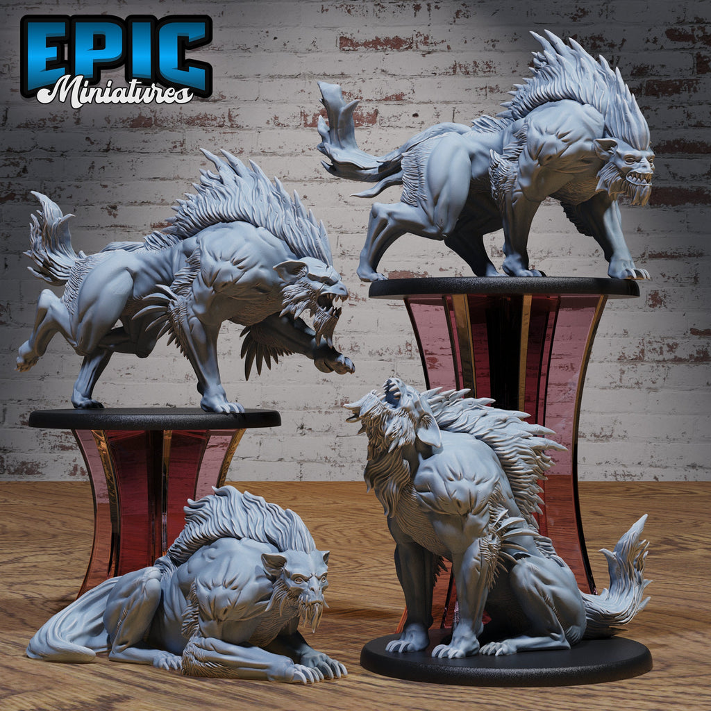 Warg Beast Set of 4 DND miniatures group photo Beast Hunt