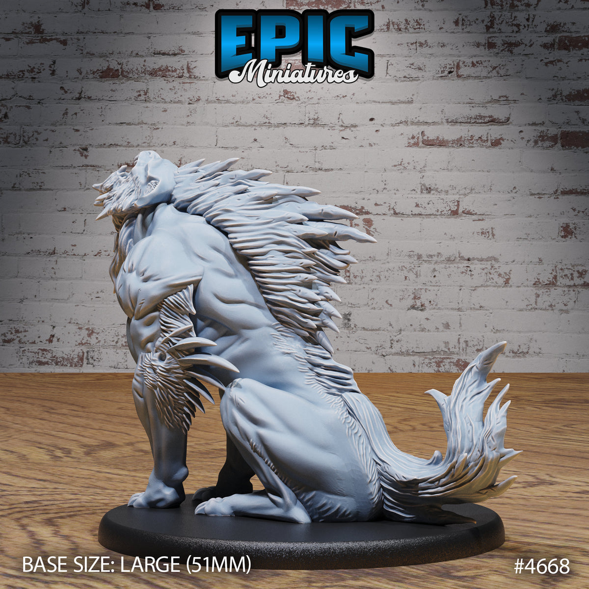 Warg Beast Option #4668 back DND miniature Beast Hunt 16k resin
