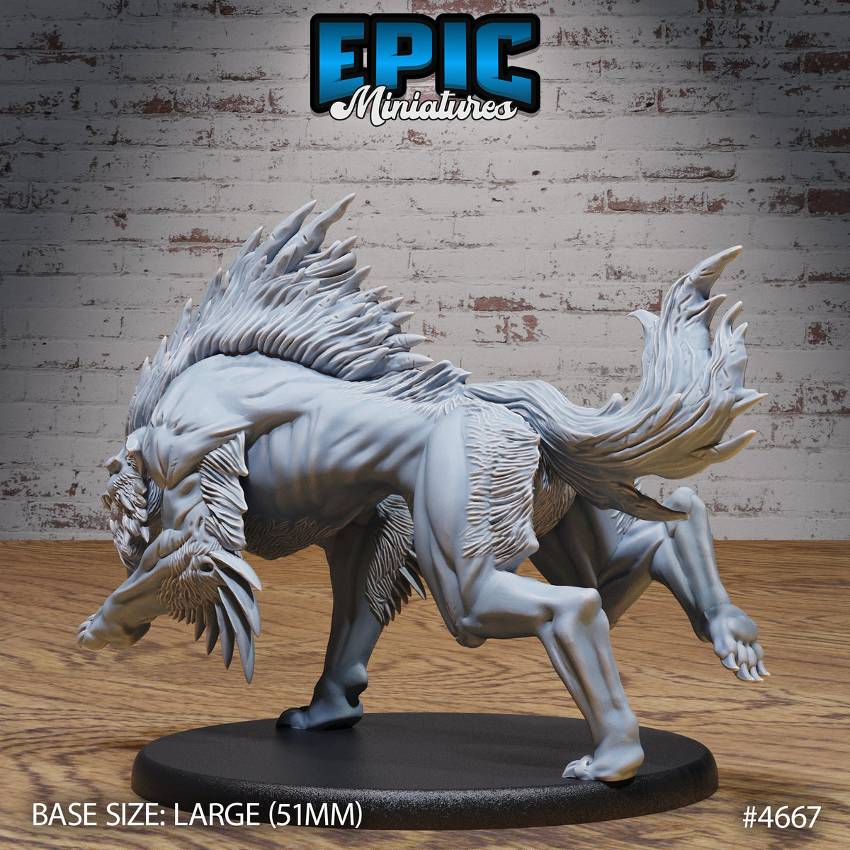 Warg Beast Option #4667 back DND miniature Beast Hunt 16k resin