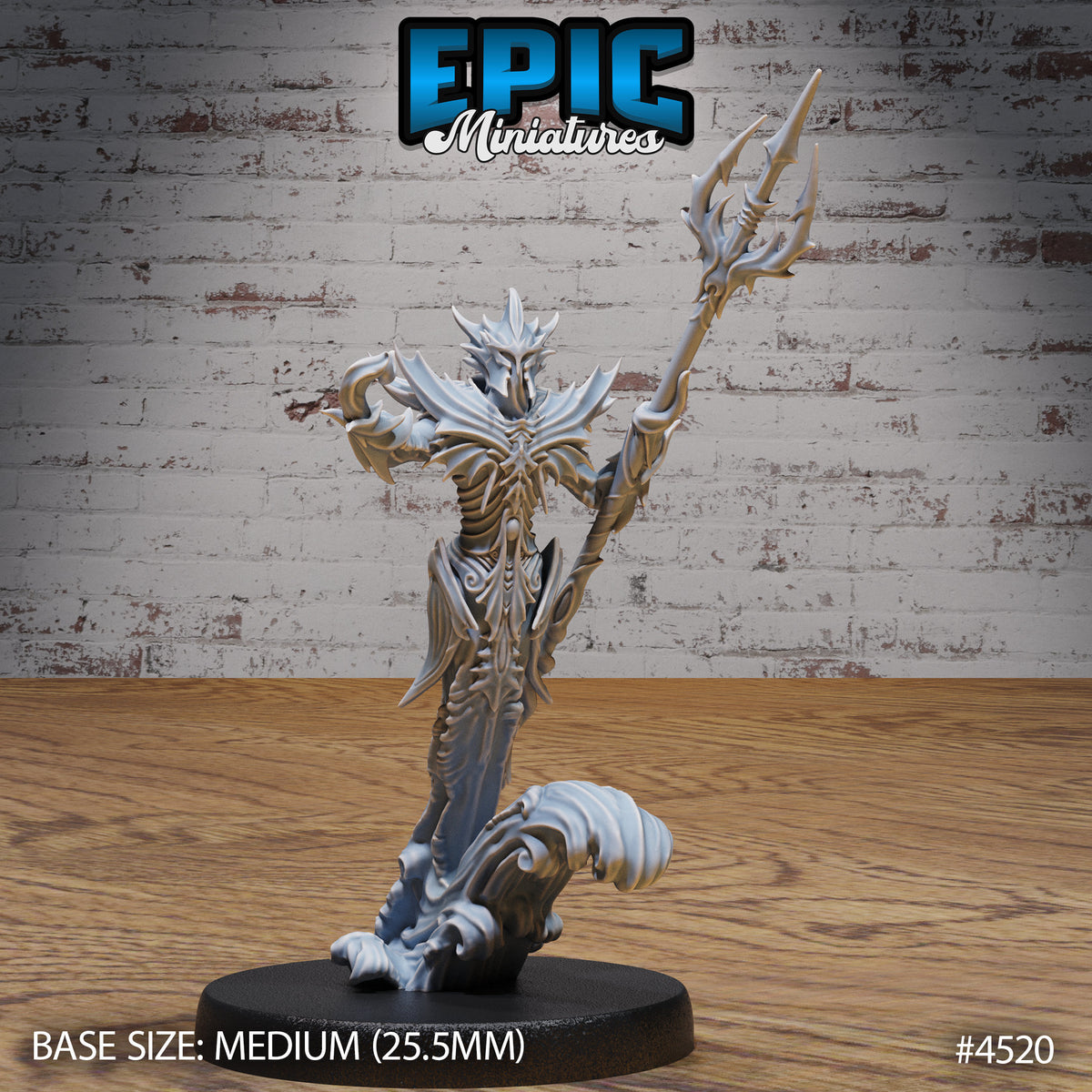 Water Myrmidon Option #4520 front DND miniature Safari Tour 16k resin