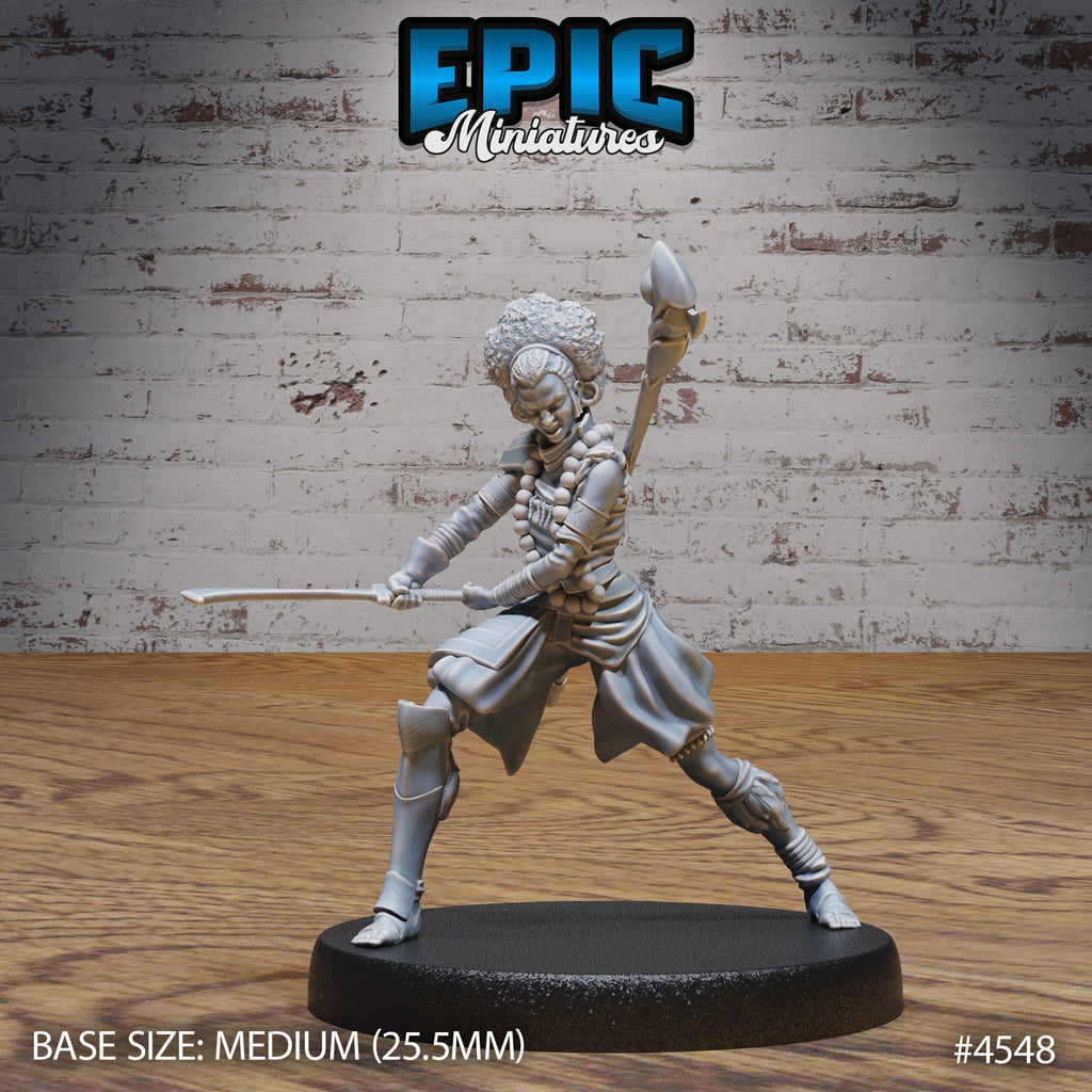 Safari Fighter Player Character Option #4546 front DND miniature Safari Tour 16k resin