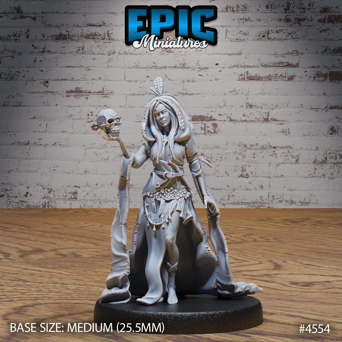 Tribe Green Witch Option #4554 front DND miniature Safari Tour 16k resin