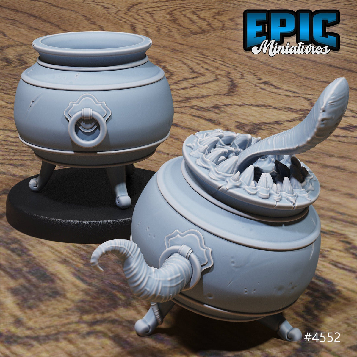 Mimic Drum or Mimic Cauldron Option #4552 front DND miniature Safari Tour 16k resin