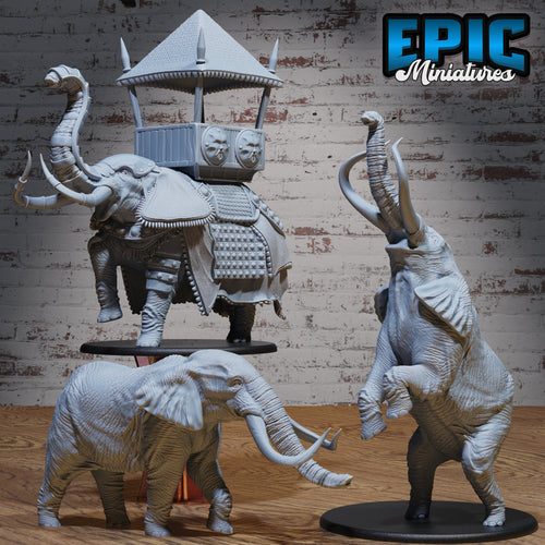 1/35 scale Safari Elephant Mount DND miniatures group photo Safari Tour