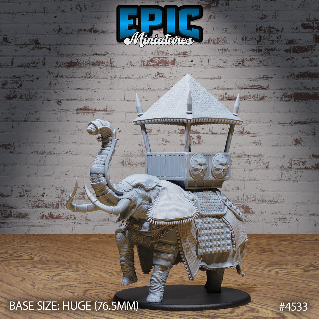 Huge Safari Elephant Mount Option #4533 front DND miniature Safari Tour 16k resin