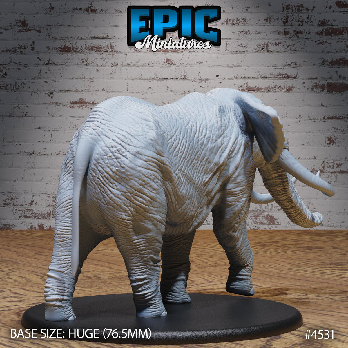 1/35 scale Safari Elephant Mount Option #4531 back DND miniature Safari Tour 16k resin