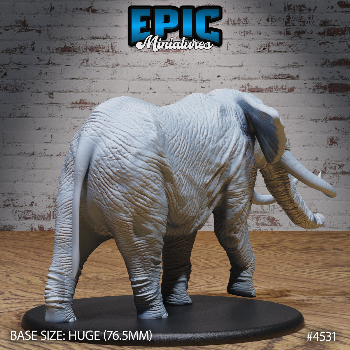 Huge Safari Elephant Mount Option #4531 back DND miniature Safari Tour 16k resin