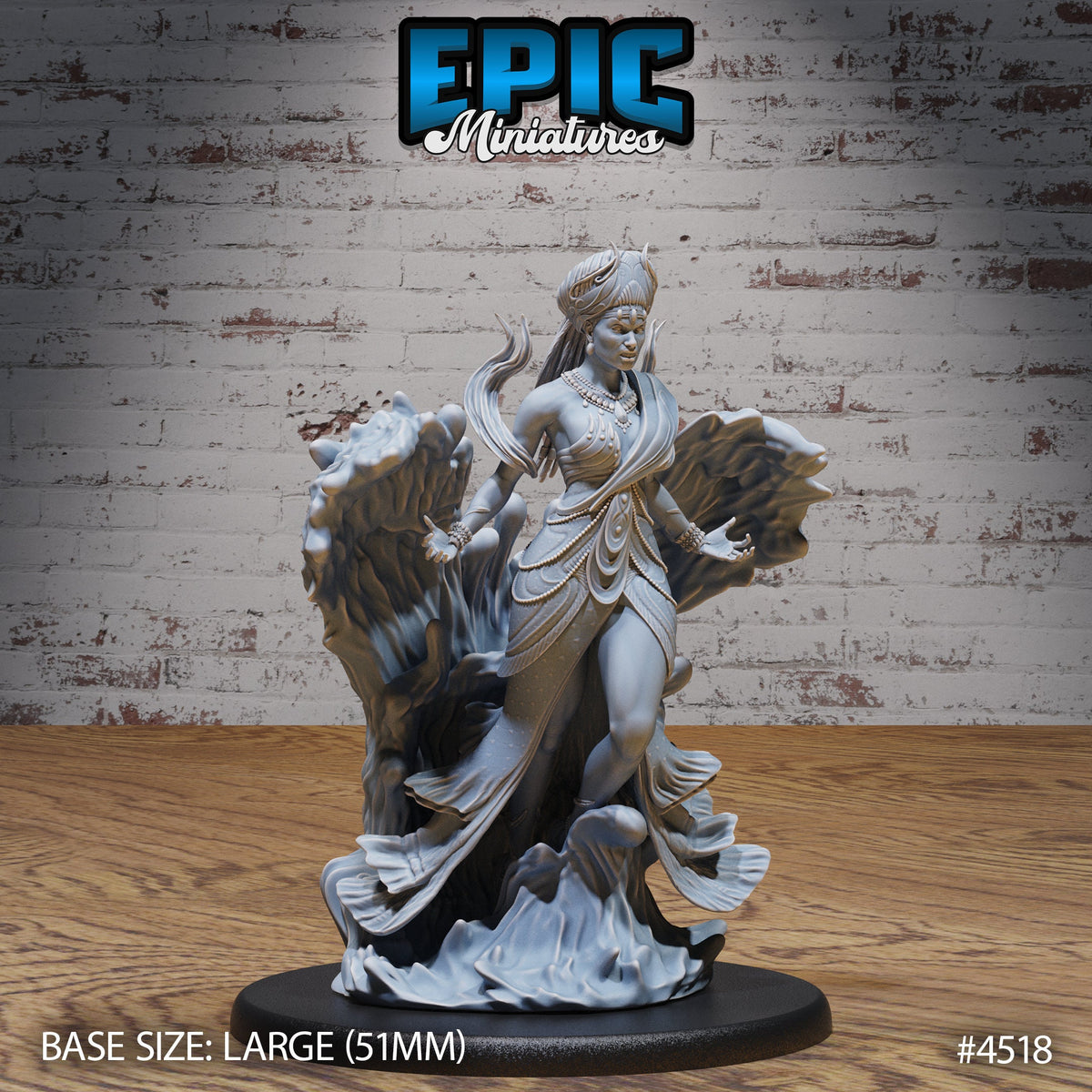 River Goddess Avatar Option #4516 (2) front DND miniature Safari Tour 16k resin