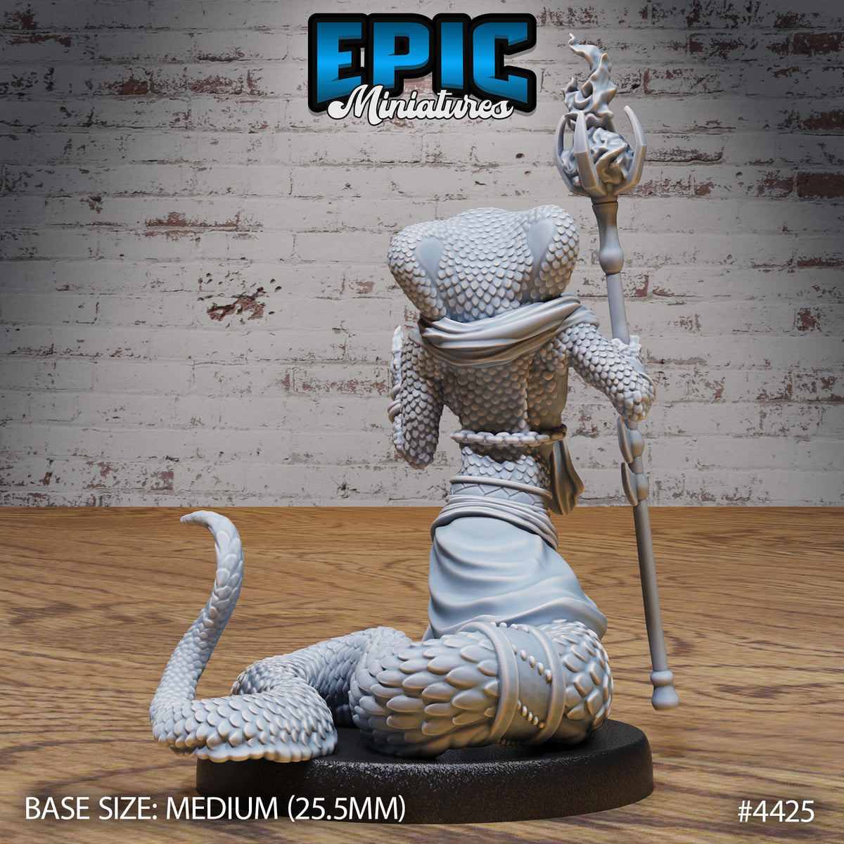 Cobra Folk Option #4426 front DND miniature Serpents Rage 16k resin
