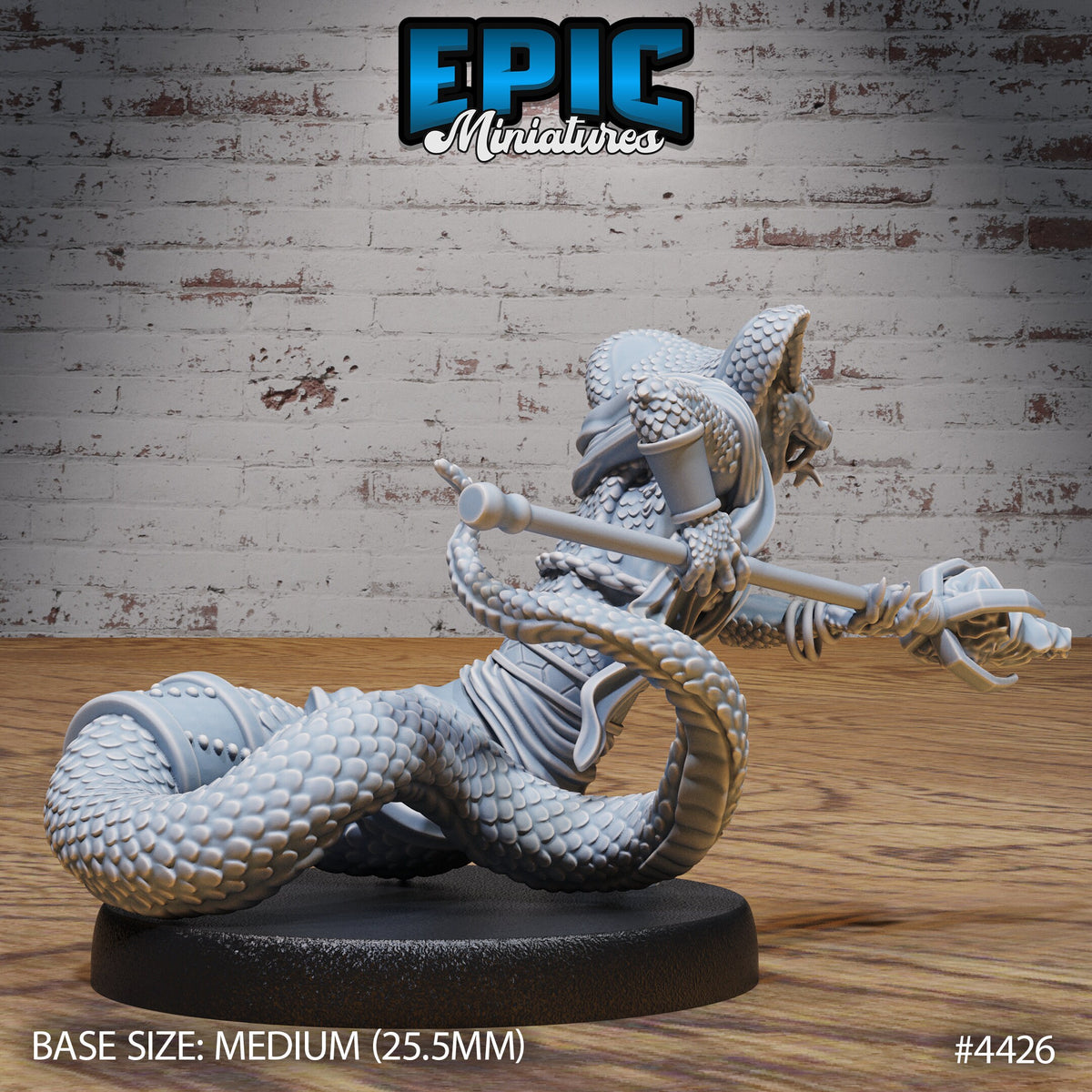 Cobra Folk Option #4427 front DND miniature Serpents Rage 16k resin