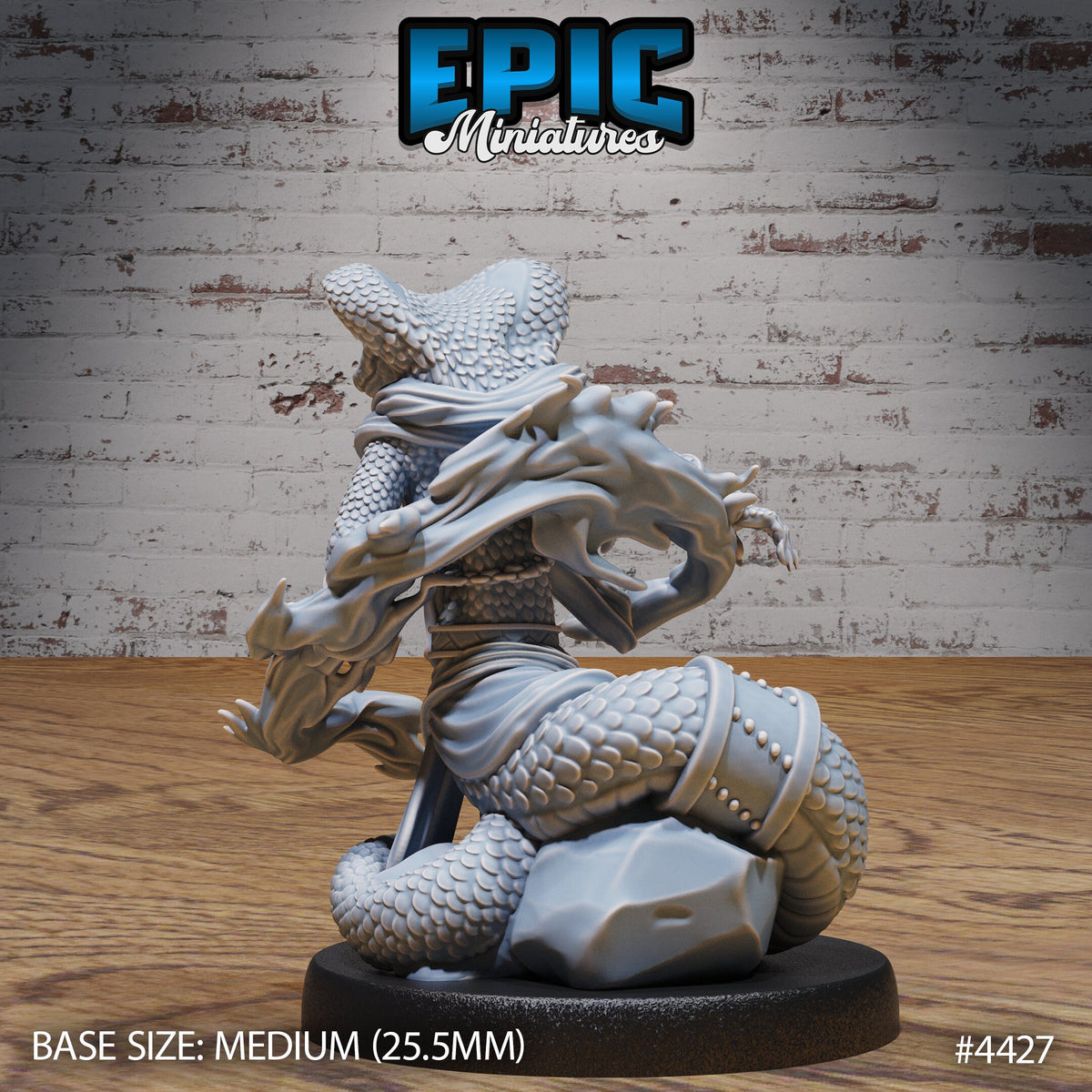 Cobra Folk Option #4425 front DND miniature Serpents Rage 16k resin