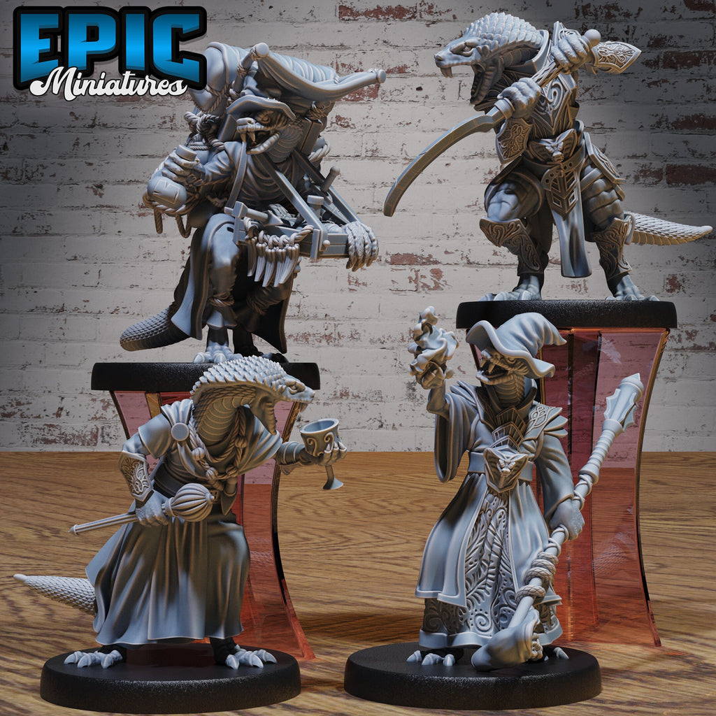 Serpent Folk Option #4446 front DND miniature Serpents Rage 16k resin