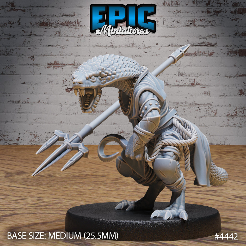 Serpent Folk Option #4443 front DND miniature Serpents Rage 16k resin
