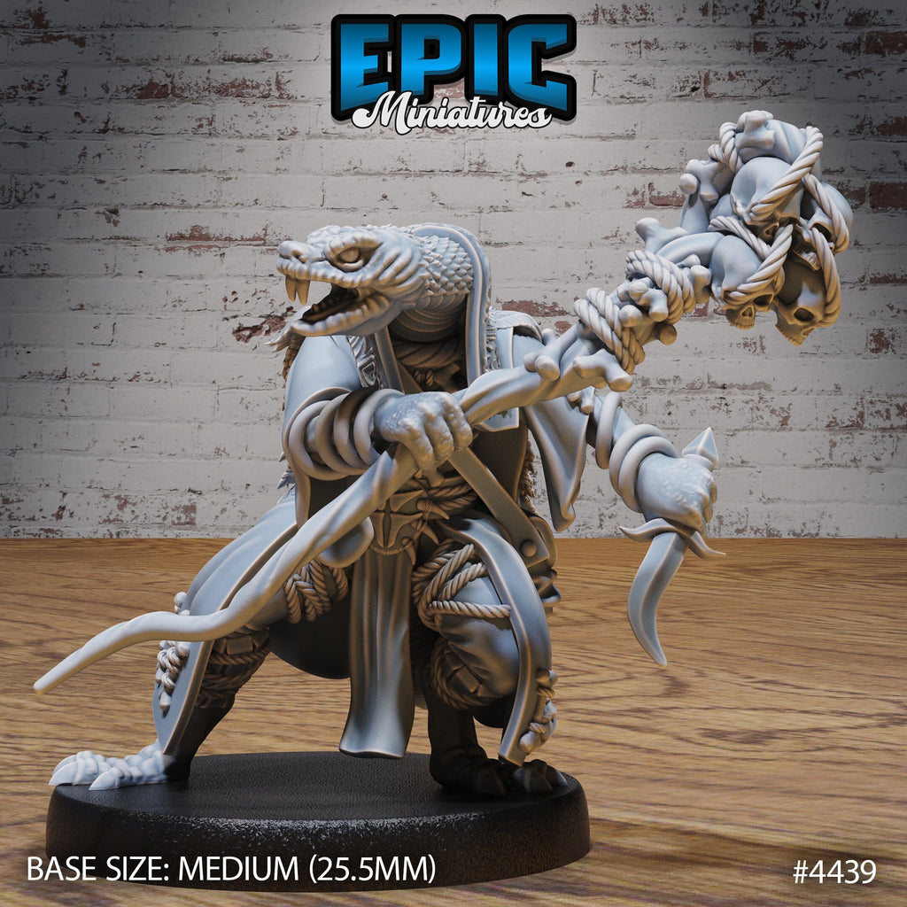 Serpent Folk Option #4440 front DND miniature Serpents Rage 16k resin