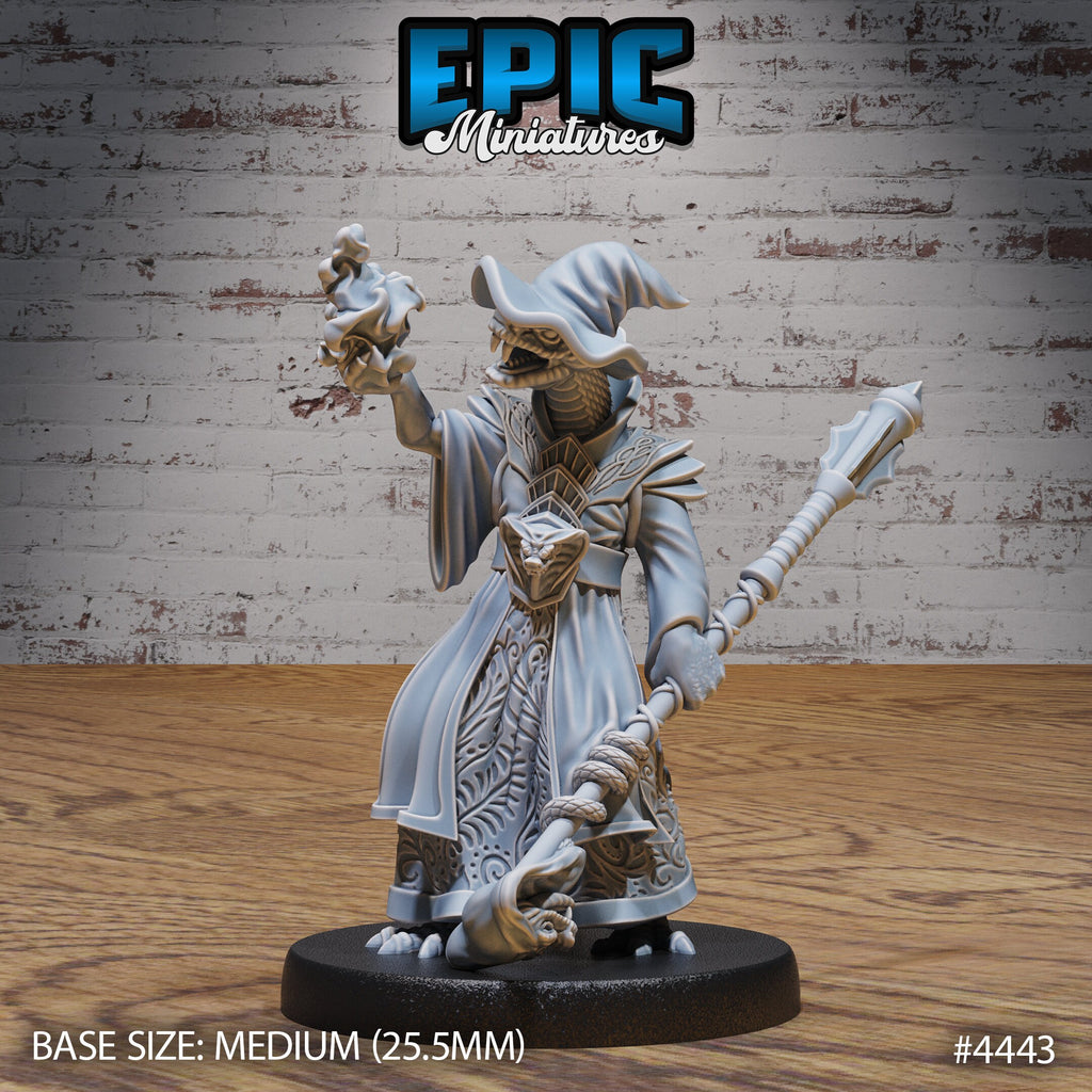 Serpent Folk Option #4444 front DND miniature Serpents Rage 16k resin