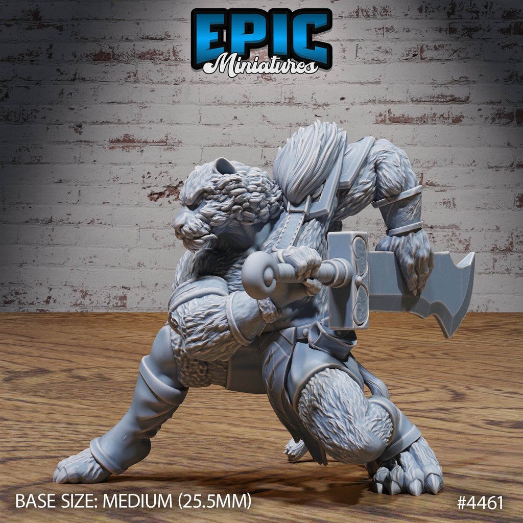 Tiger Folk Option #4462 front DND miniature Serpents Rage 16k resin