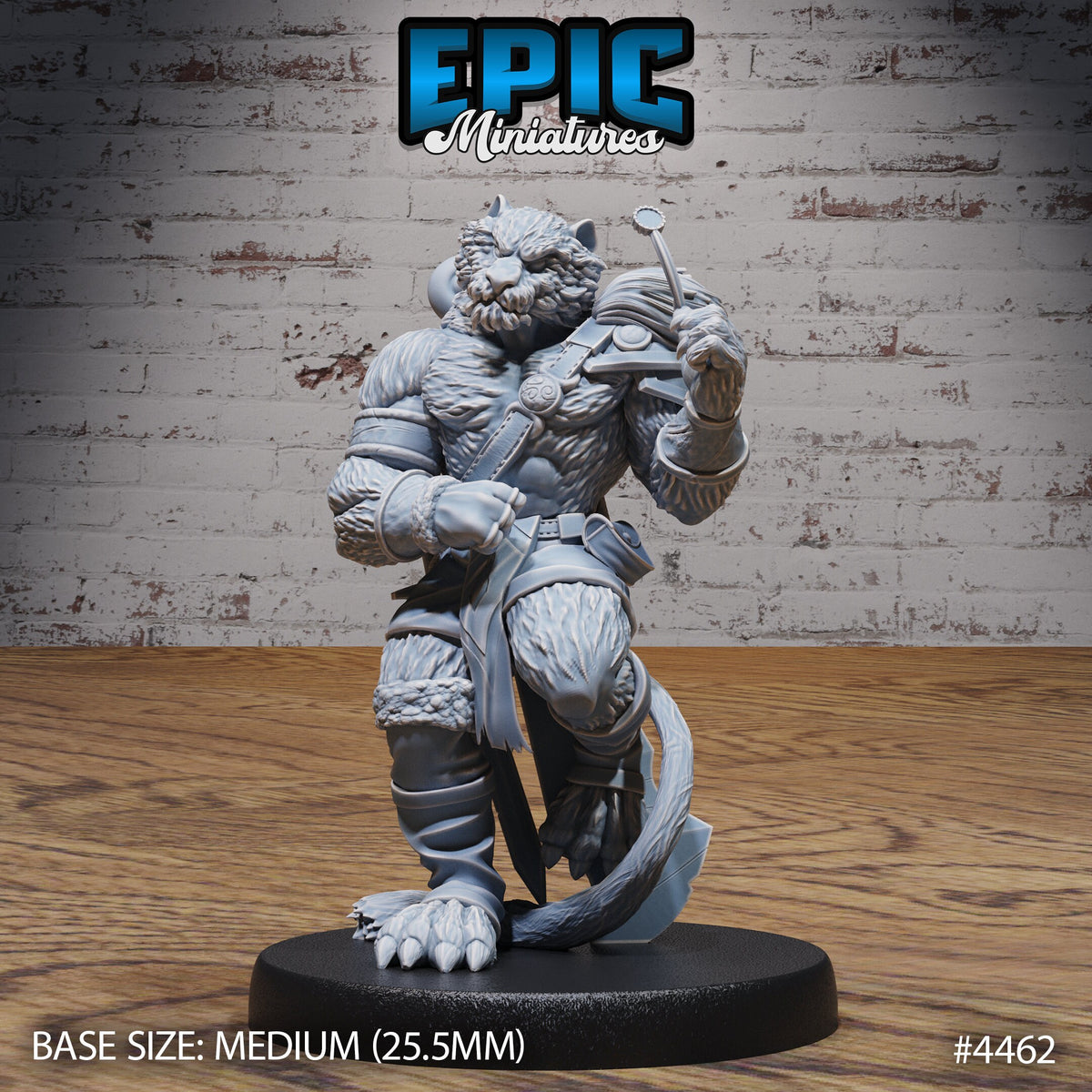 Tiger Folk Option #4460 front DND miniature Serpents Rage 16k resin