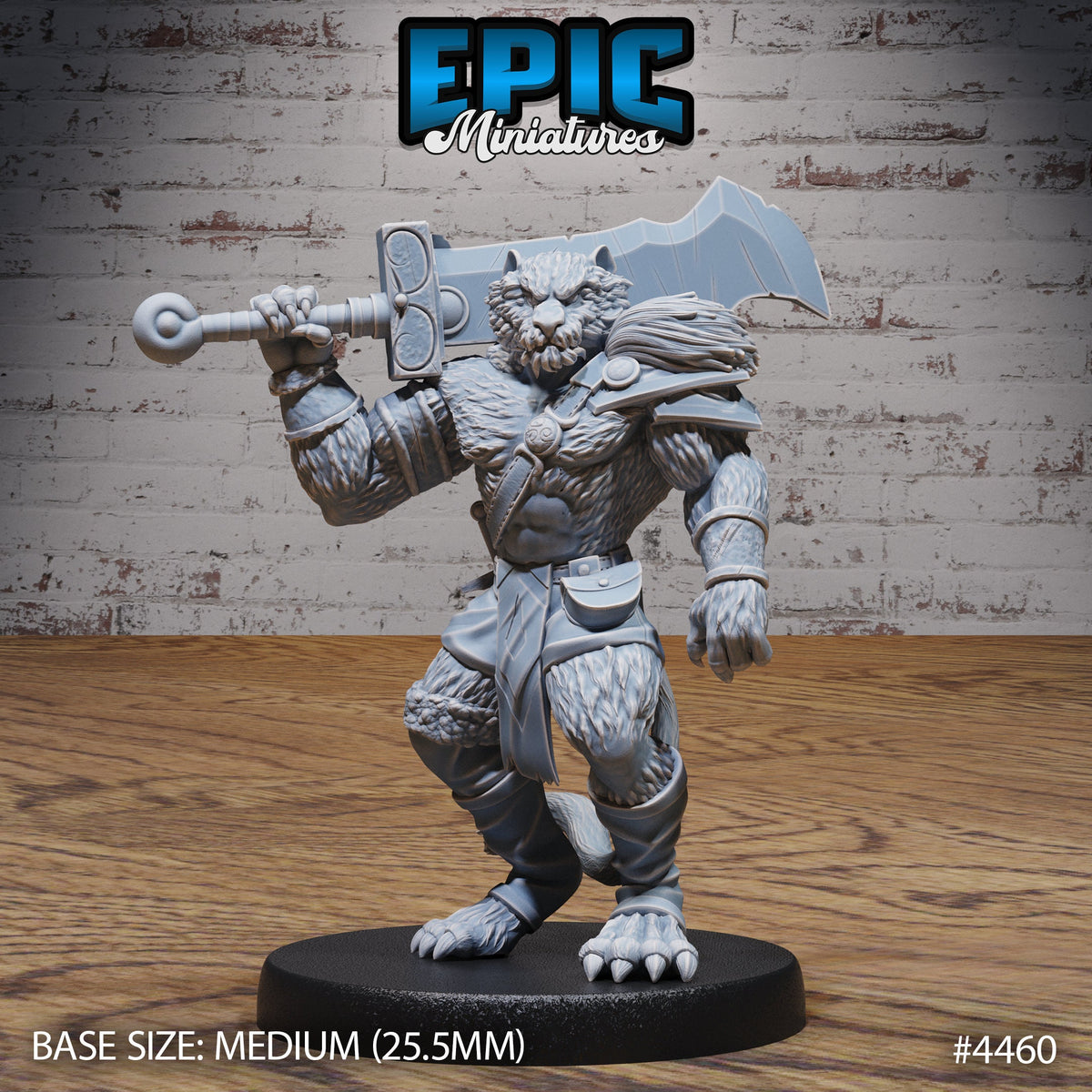 Tiger Folk Option #4461 front DND miniature Serpents Rage 16k resin
