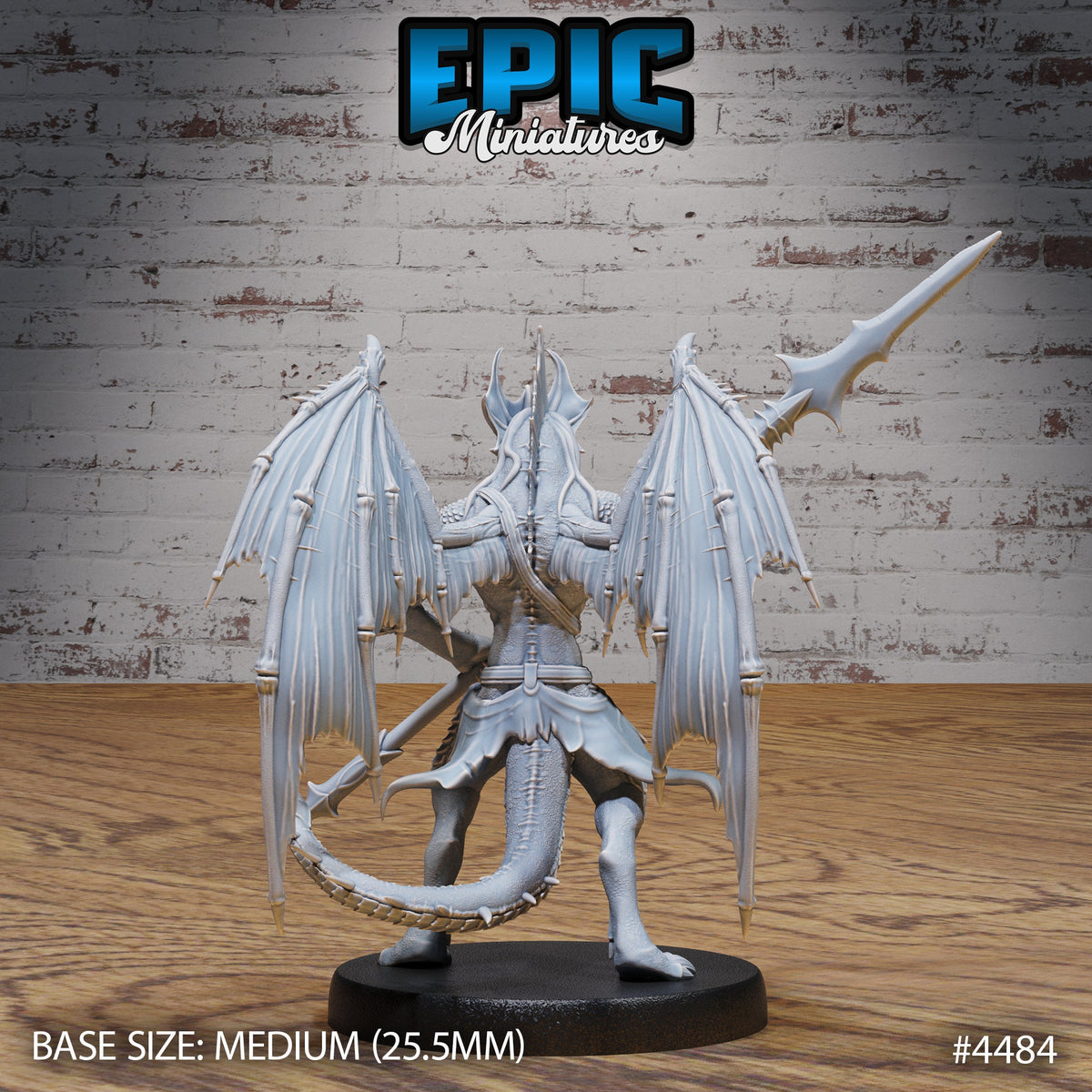 Draconic Demon Brass Option #4485 front DND miniature Vampire Invasion 16k resin