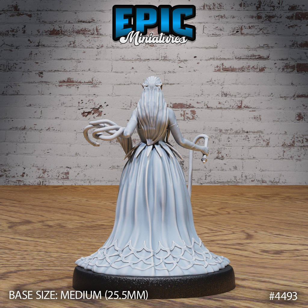Dark Elf Domina Set of 3 DND Minis | Vampire Invasion | TTRPG | Drow Elves Underdark Dragon Heist Whip Bow Staff Option #4494 front DND miniature  16k resin