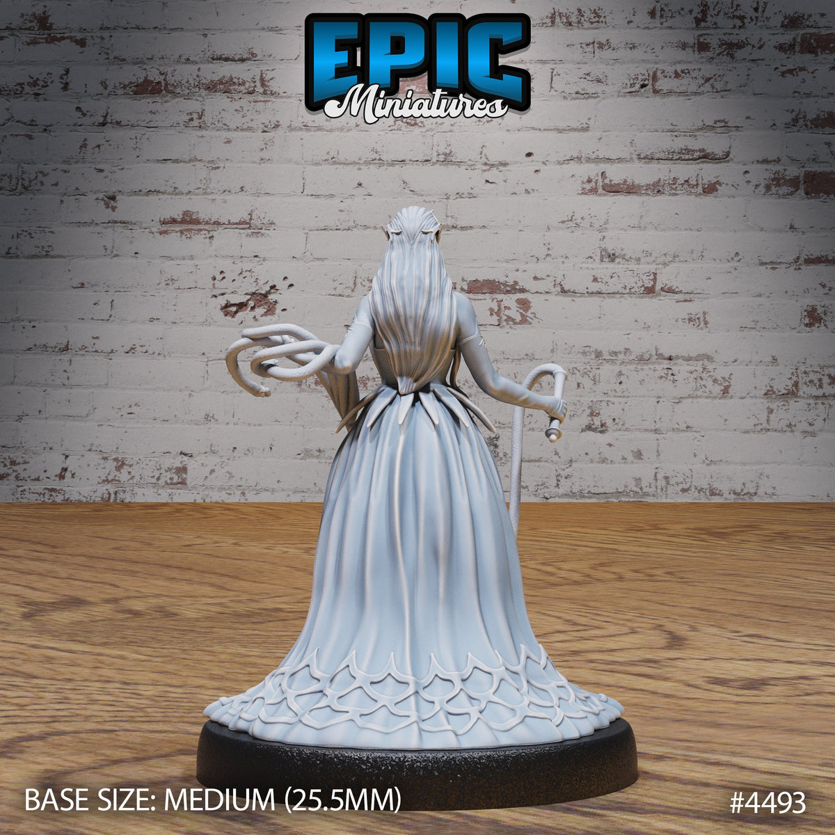 Dark Elf Domina Set of 3 DND Minis | Vampire Invasion | TTRPG | Drow Elves Underdark Dragon Heist Whip Bow Staff Option #4494 front DND miniature  16k resin