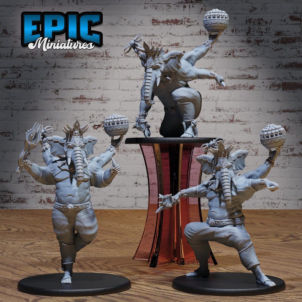 Elephant God Avatar Set of 3 DND miniatures group photo Serpents Rage