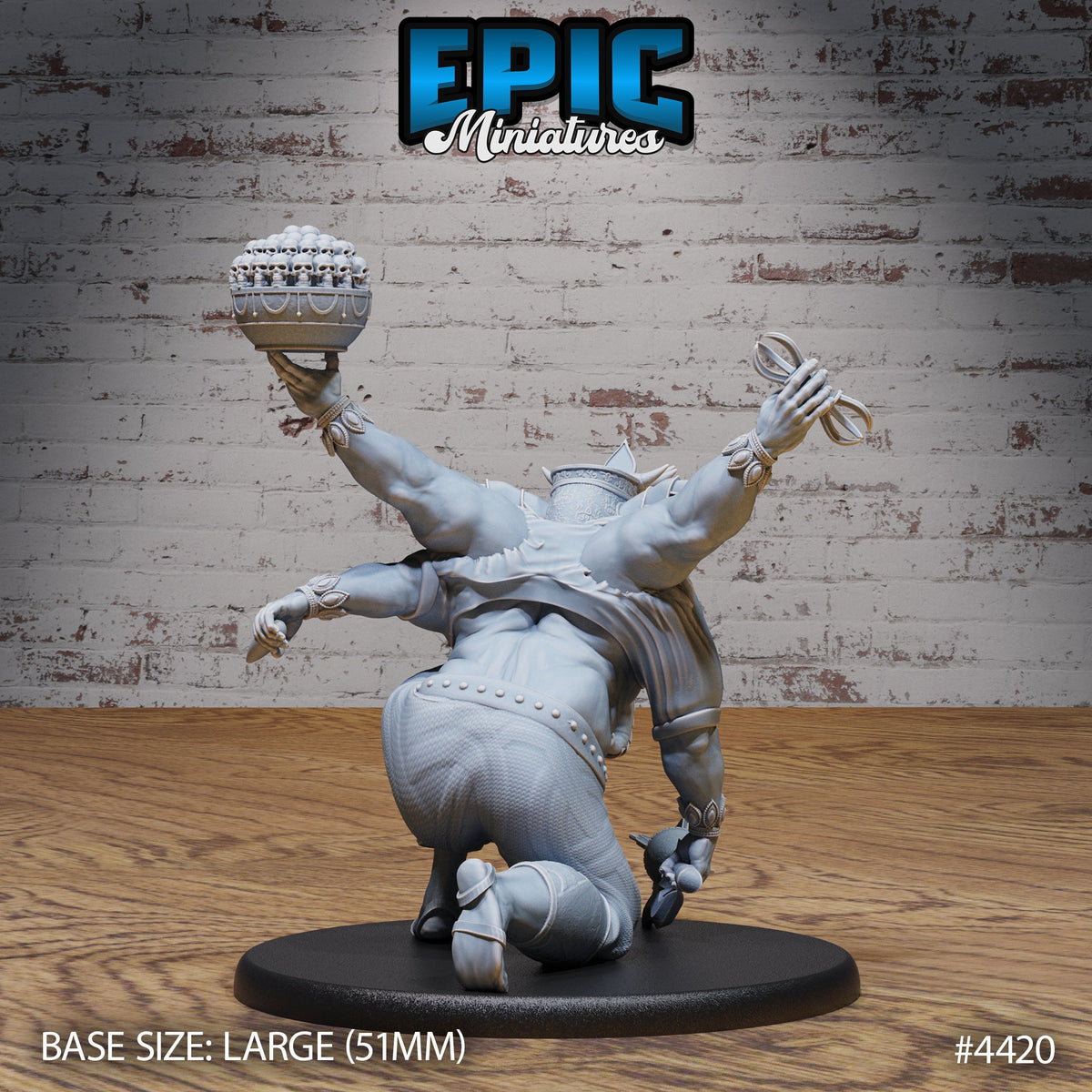 Elephant God Avatar Option #4421 front DND miniature Serpents Rage 16k resin