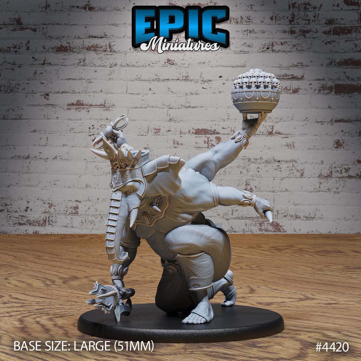 Elephant God Avatar Option #4420 back DND miniature Serpents Rage 16k resin