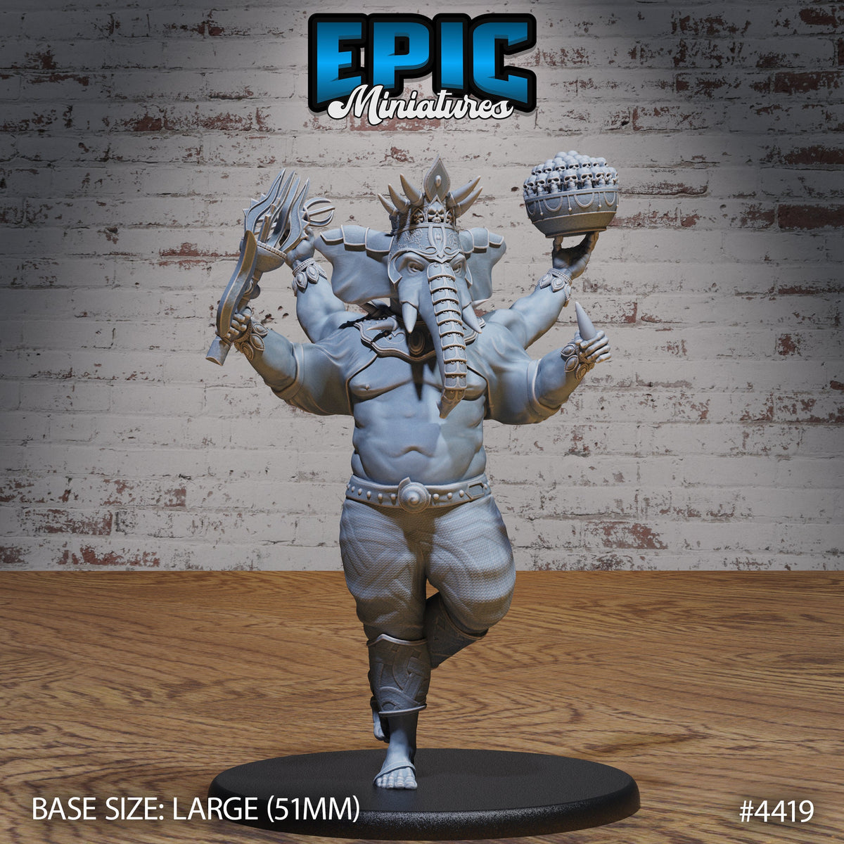 Elephant God Avatar Option #4419 back DND miniature Serpents Rage 16k resin