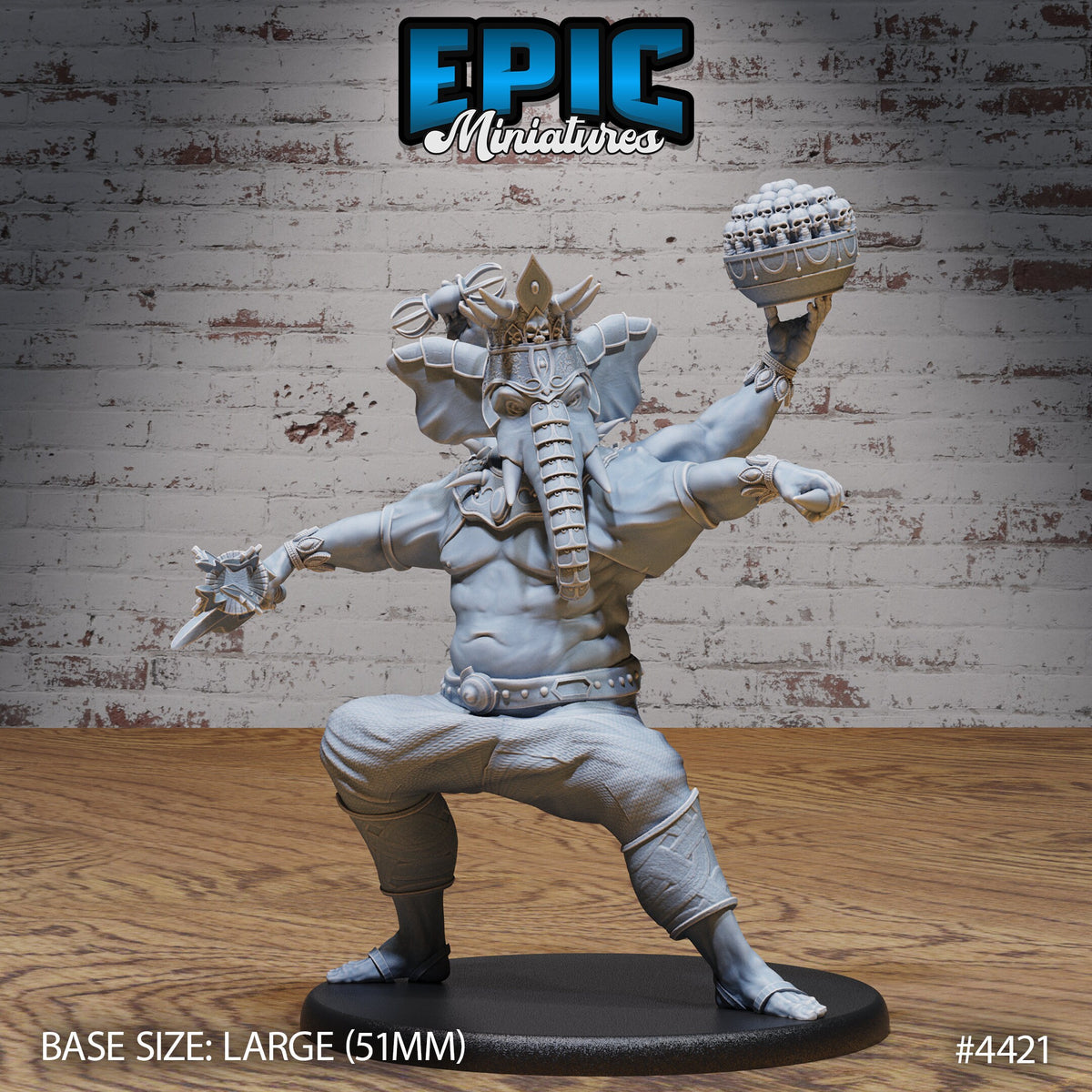 Elephant God Avatar Option #4421 back DND miniature Serpents Rage 16k resin