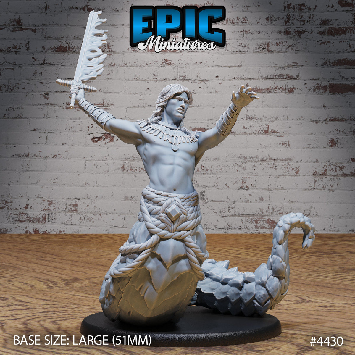 Lamia Prince Option #4428 front DND miniature Serpents Rage 16k resin