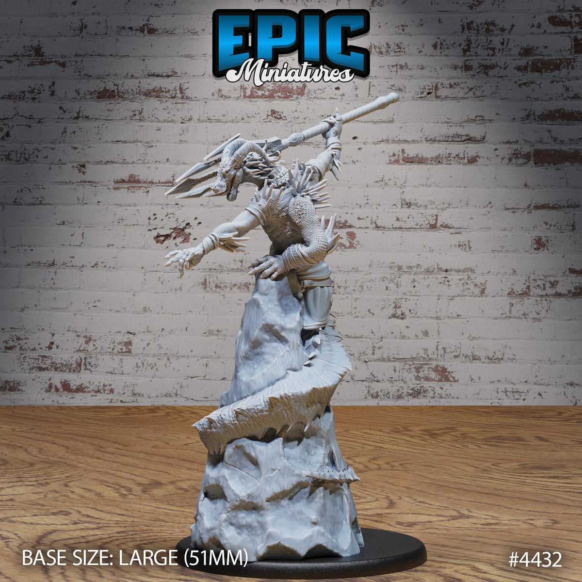 Naga Sorcerer Option #4433 front DND miniature Serpents Rage 16k resin