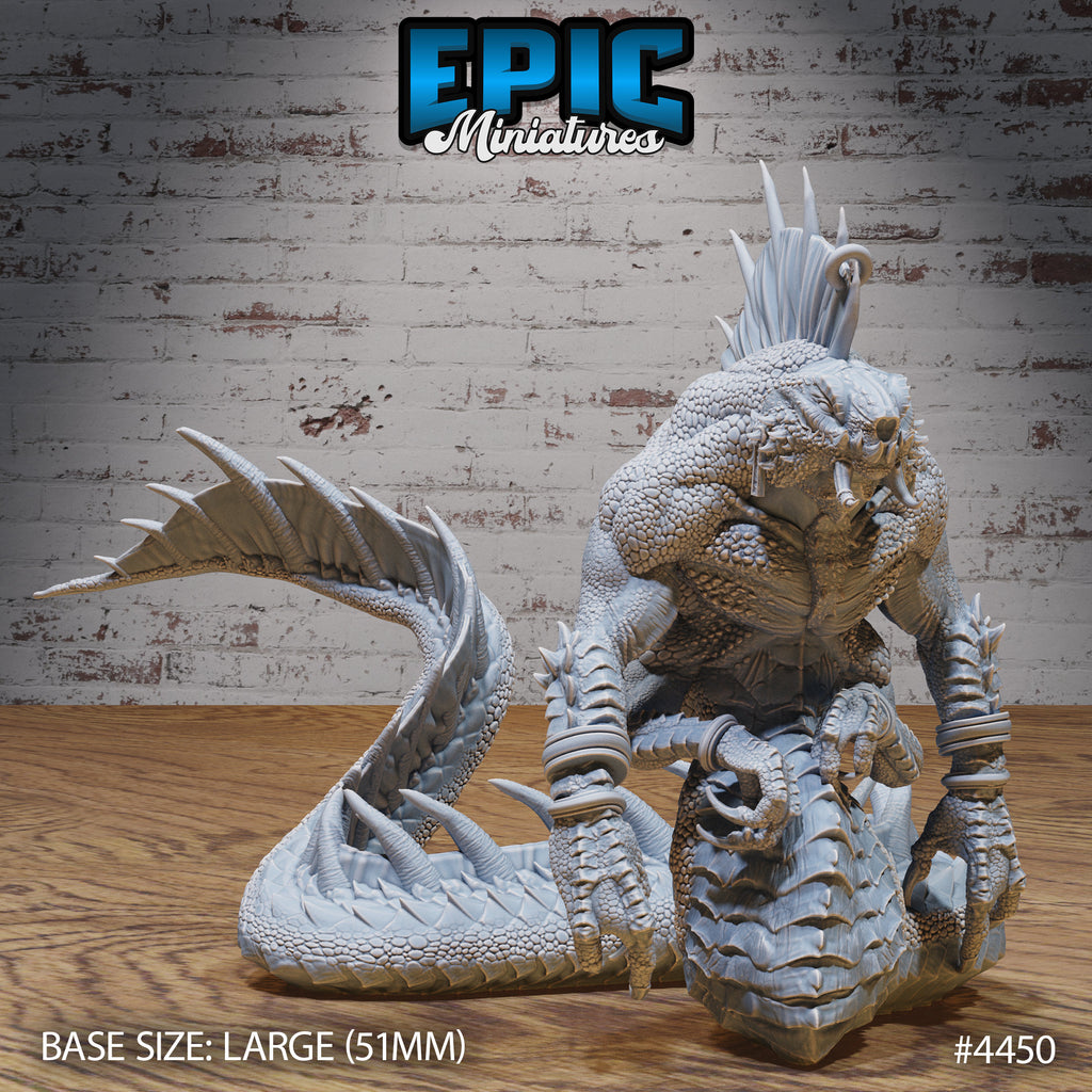 Naga Savage Option #4450 front DND miniature Serpents Rage 16k resin