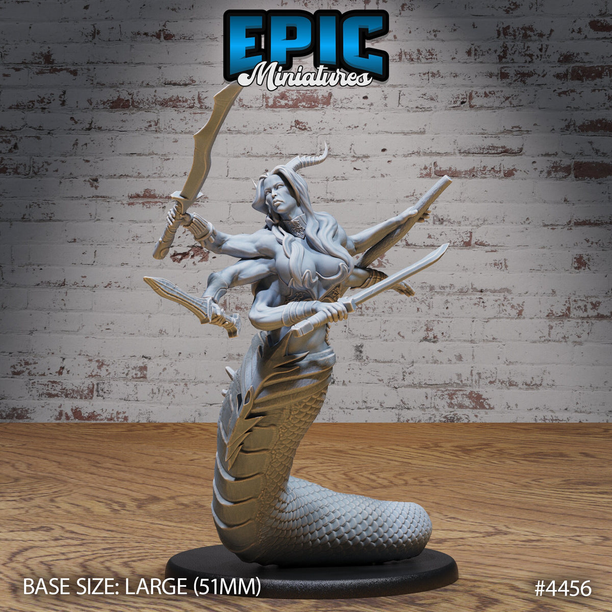 Naga Death Envoy Option #4454 front DND miniature Serpents Rage 16k resin