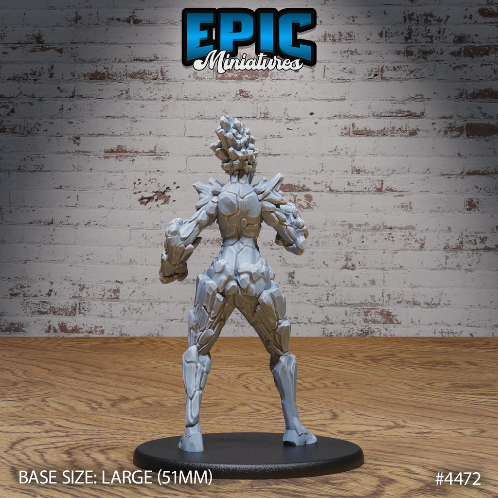 Earth Elemental Female Option #4472 back DND miniature Deep Dark Caves 16k resin