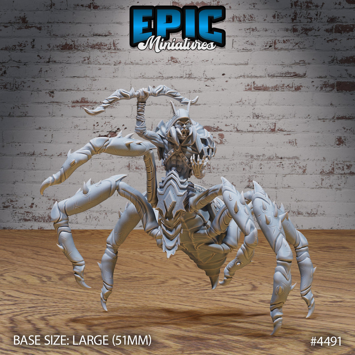 Dark Elf Spider Option #4491 back DND miniature Deep Dark Caves 16k resin