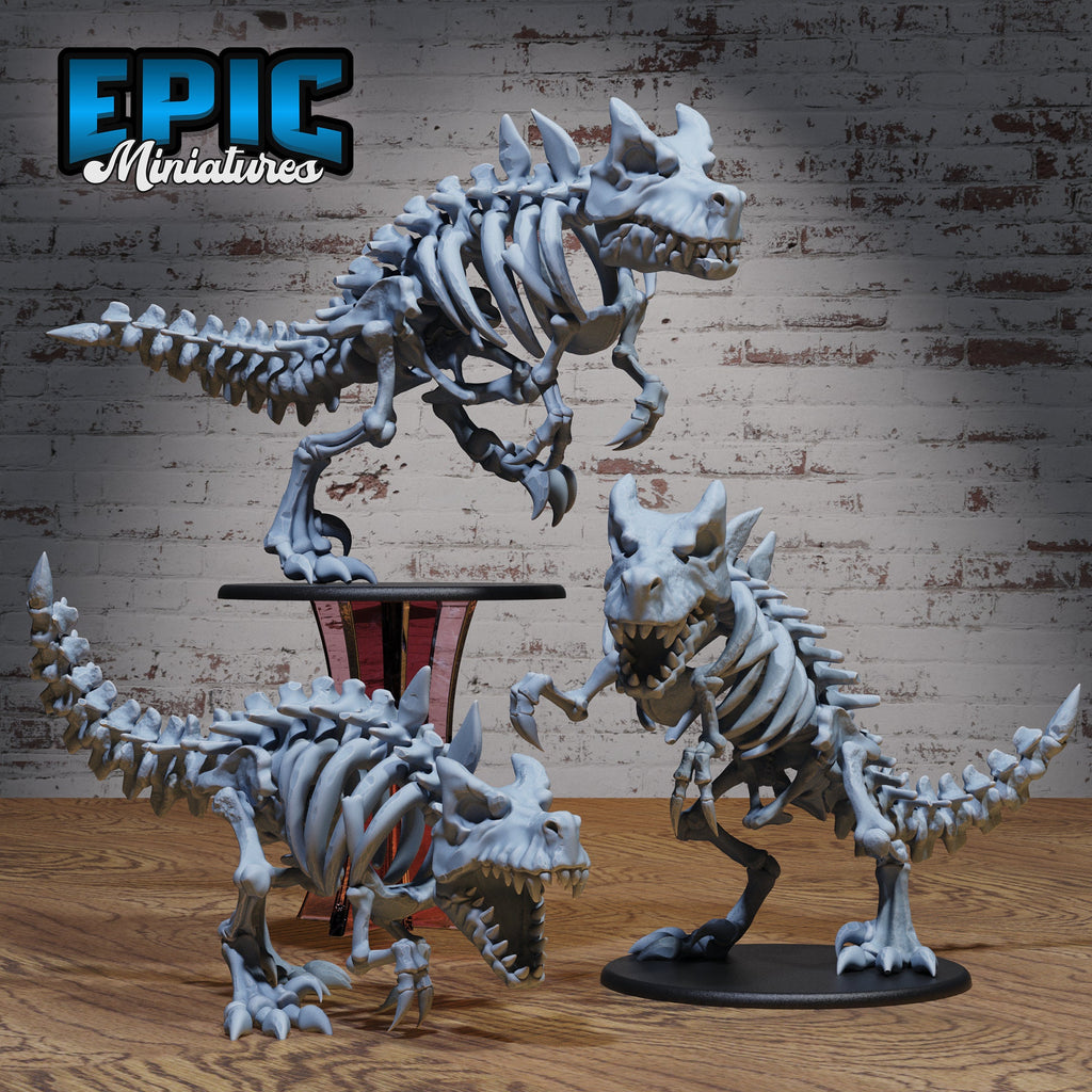 Skeleton T-Rex Mount DND miniatures group photo Safari Tour