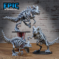 Skeleton T-Rex Mount DND miniatures group photo Safari Tour