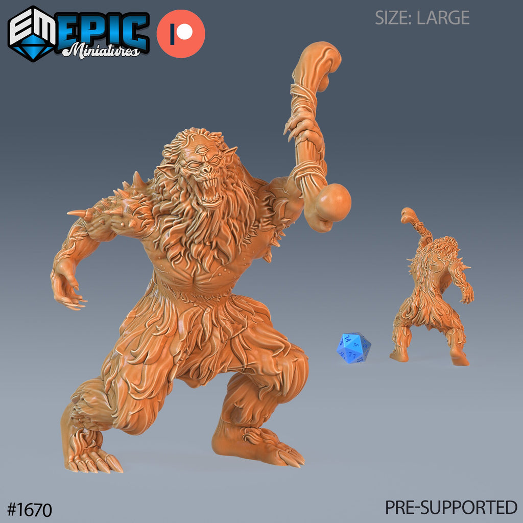 Burrowing Troll Option #1670 front DND miniature Caves of Despair 16k resin